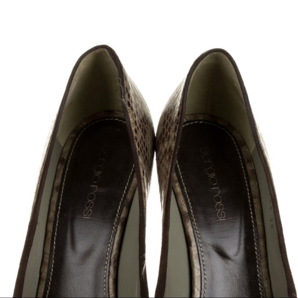 Sergio Rossi Embossed Python Leather Round Toe - image 5